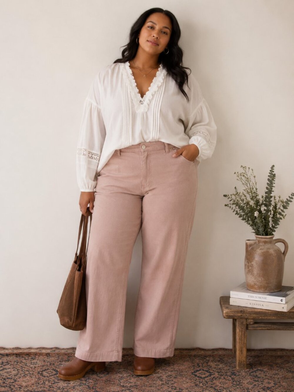 Madewell Blush Wide Leg Pants | High Rise Cropped Utility Pants